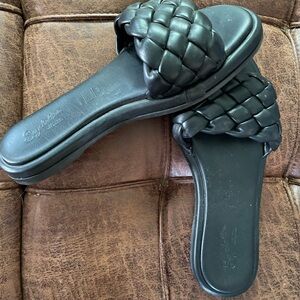 Seychelles Black Woven Sandals